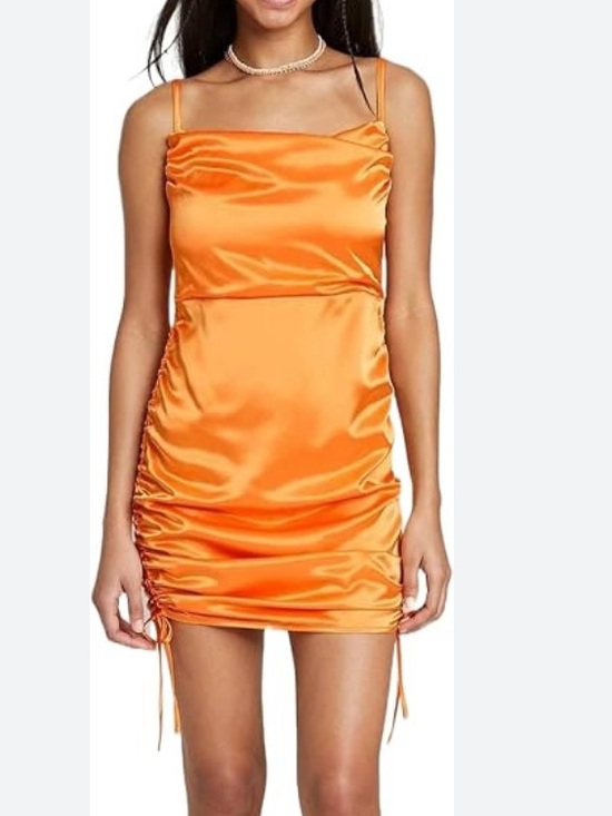 wild fable Dresses & Skirts - WILD FABLE Women Orange Satin look Tank Dress Adjustable Length Size M NWT